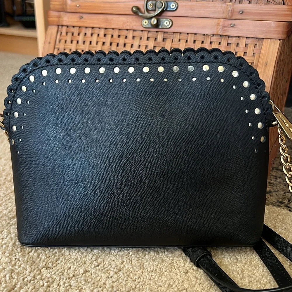 Michael Kors Cindy Medium Dome Scalloped Edge Laser Cut Crossbody Bag